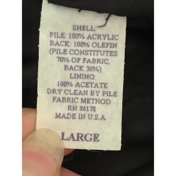 Vintage 1980s Dennis Basso Faux Fur Coat - Size Large - Made in USA - Picture 5 of 5